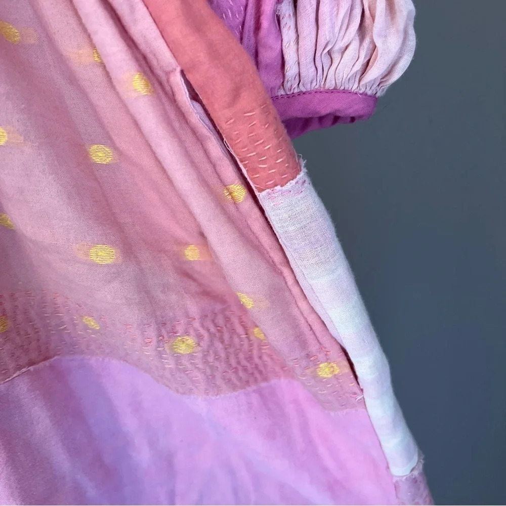 Alix of Bohemia Celeste Sky Sari Dress Pink Seashell XS NWT Boho Hippie Handmade - Picture 8 of 14